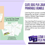 Cute Dog PLR Journal I Love My Dog Printable Bundle 2 Designs