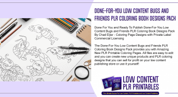 Done For You Low Content Bugs and Friends PLR Coloring Book Designs Pack