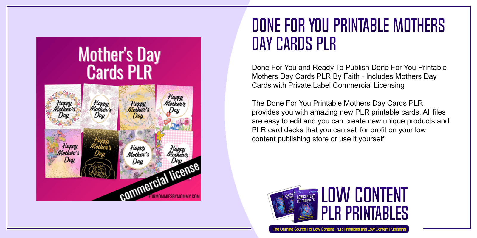Done For You Printable Mothers Day Cards PLR