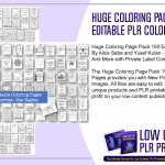 Huge Coloring Page Pack 150 Editable PLR Coloring Pages