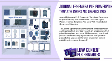 Journal Ephemera PLR Powerpoint Templates Papers and Graphics Pack
