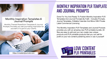 Monthly Inspiration PLR Templates and Journal Prompts