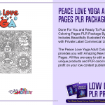 Peace Love Yoga Adult Coloring Pages PLR Package