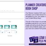 Planner Creators PLR Low Content Book Shop