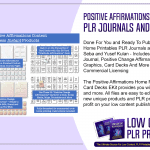 Positive Affirmations Home Printables PLR Journals and Card Decks EKit