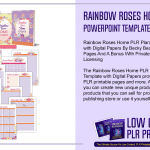 Rainbow Roses Home PLR Planner Powerpoint Template with Digital Papers