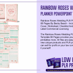 Rainbow Roses Wedding PLR Planner Powerpoint Template 88 Pages