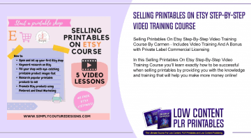Selling Printables On Etsy Step By Step Video Training Course