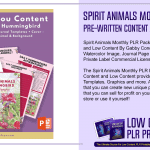 Spirit Animals Monthly PLR Package Pre Written Content and Low Content