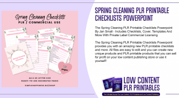 Spring Cleaning PLR Printable Checklists Powerpoint