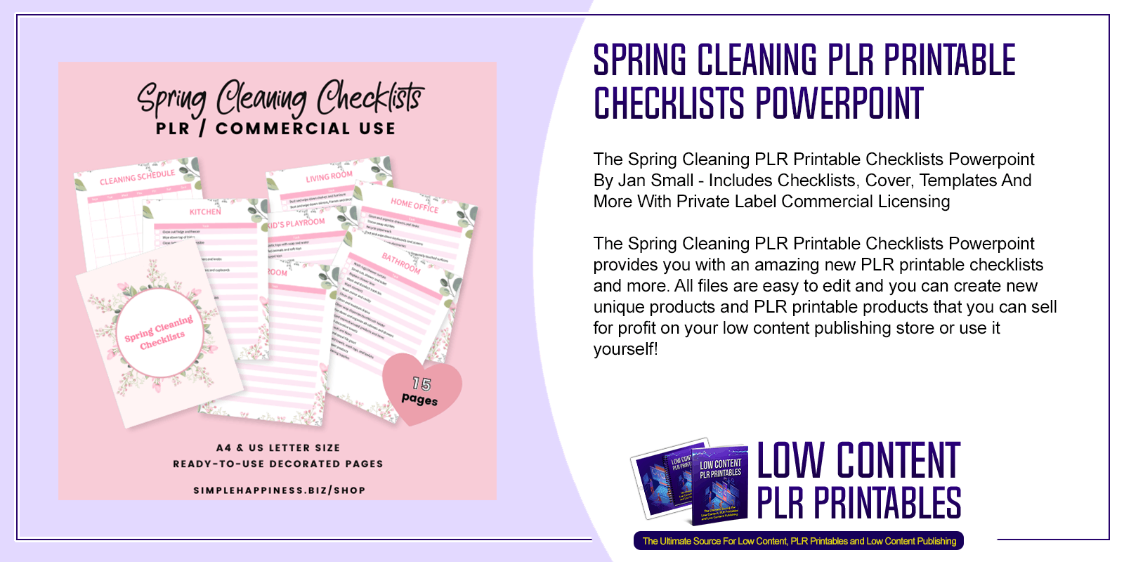 Spring Cleaning PLR Printable Checklists Powerpoint