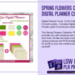 Spring Flowers Collection PLR Digital Planner Cover Kit