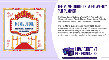 The Movie Quote Undated Weekly PLR Planner