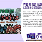 Wild Forest Mushrooms PLR Coloring Book Pages