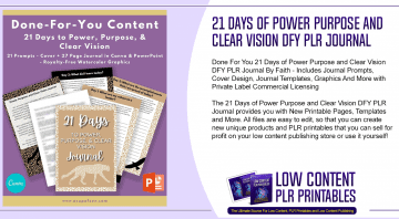 21 Days of Power Purpose and Clear Vision DFY PLR Journal