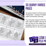 30 Quirky Fairies Full PLR Coloring Pages