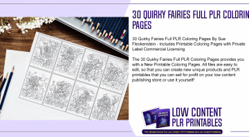 30 Quirky Fairies Full PLR Coloring Pages