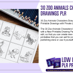 30 Zoo Animals Characters Drawings PLR