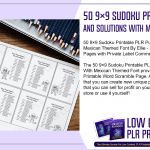 50 9×9 Sudoku Printable PLR Puzzles and Solutions With Mexican Themed Font