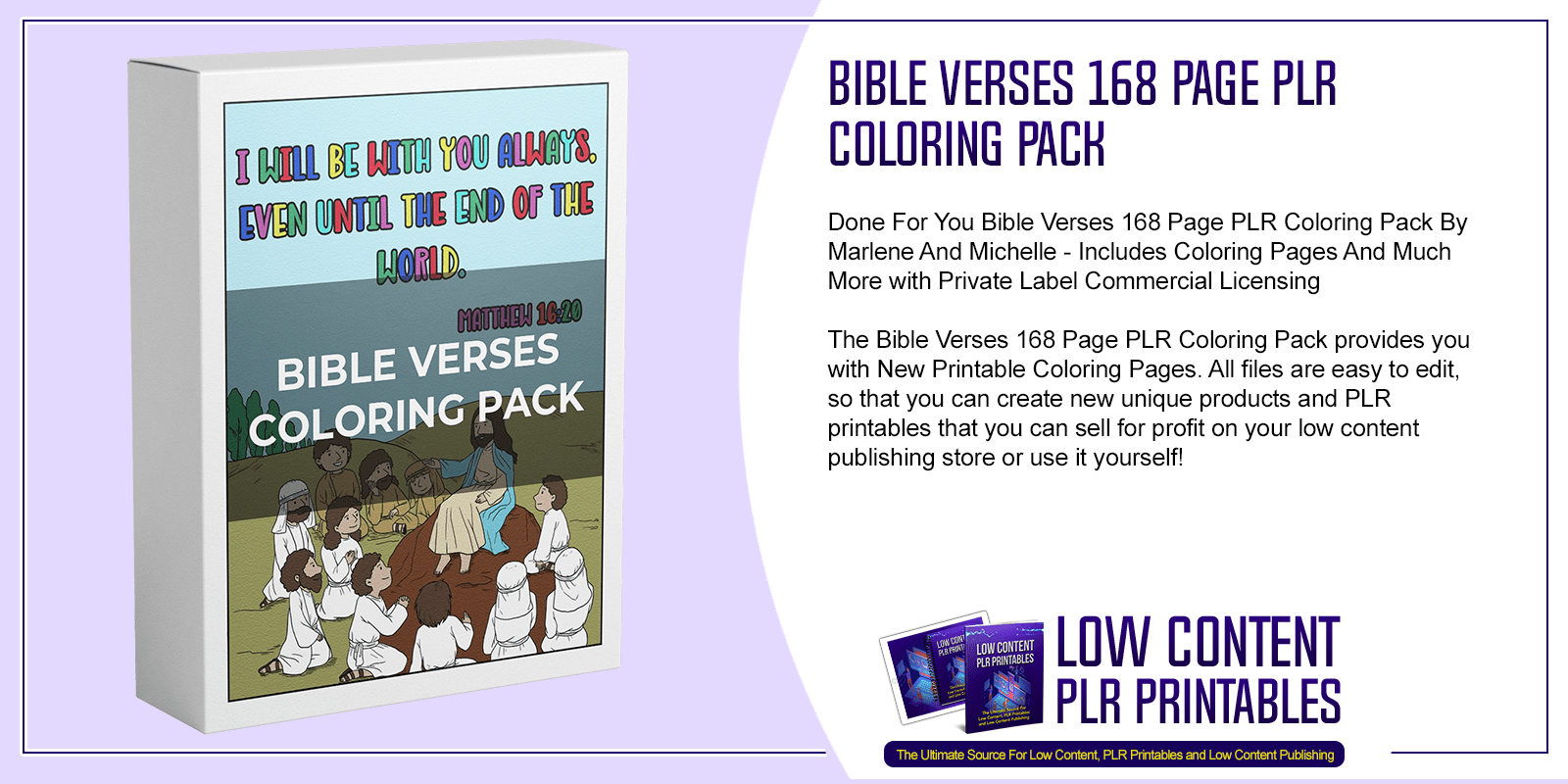 Bible Verses 168 Page PLR Coloring Pack