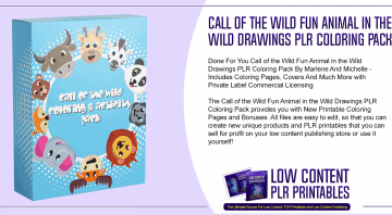 Call of the Wild Fun Animal in the Wild Drawings PLR Coloring Pack