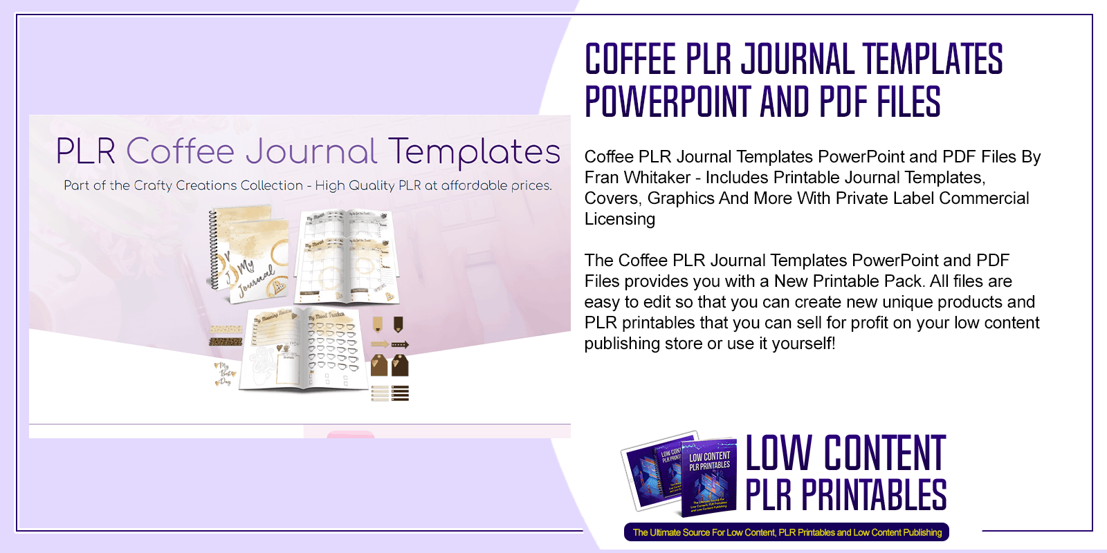 Coffee PLR Journal Templates PowerPoint and PDF Files