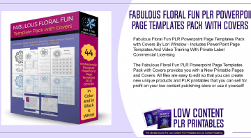 Fabulous Floral Fun PLR Powerpoint Page Templates Pack with Covers