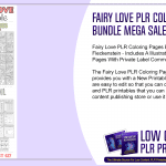 Fairy Love PLR Coloring Pages Bundle Mega Sale