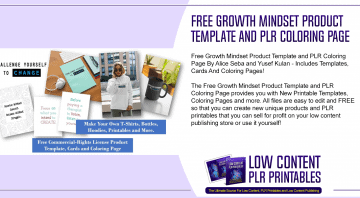 Free Growth Mindset Product Template and PLR Coloring Page
