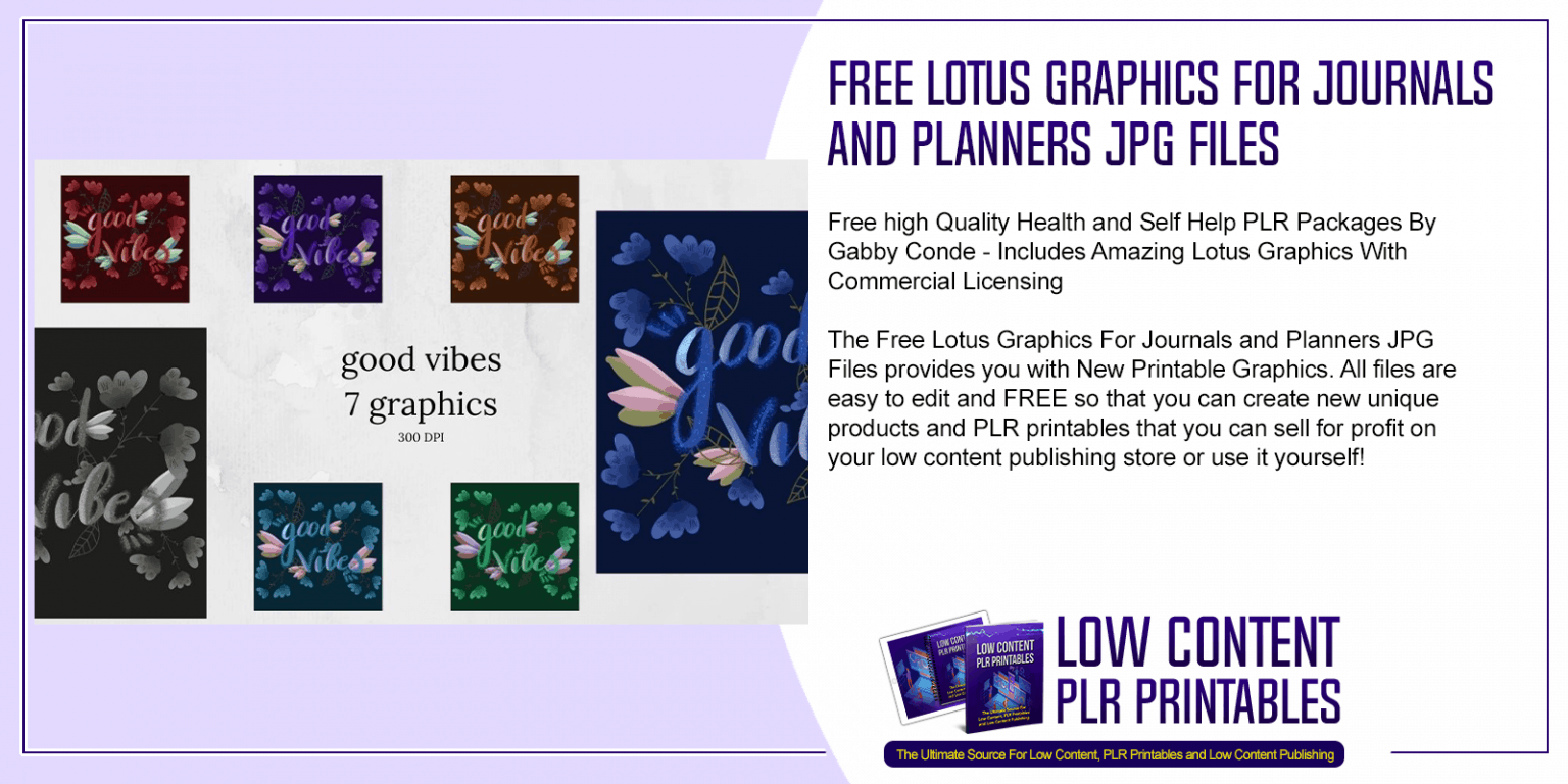 Free Lotus Graphics For Journals and Planners JPG Files | PLR Printables