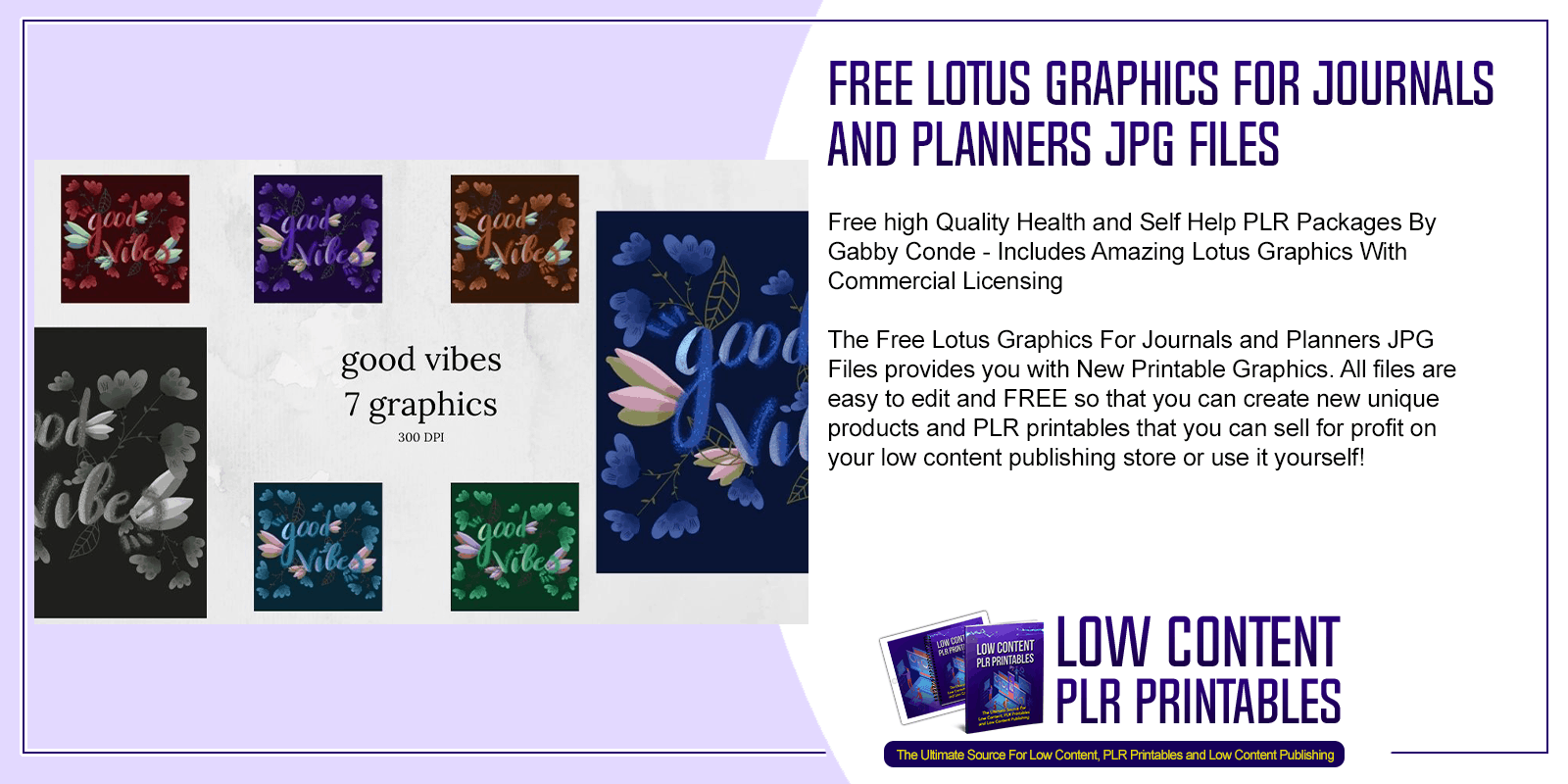 Free Lotus Graphics For Journals and Planners JPG Files
