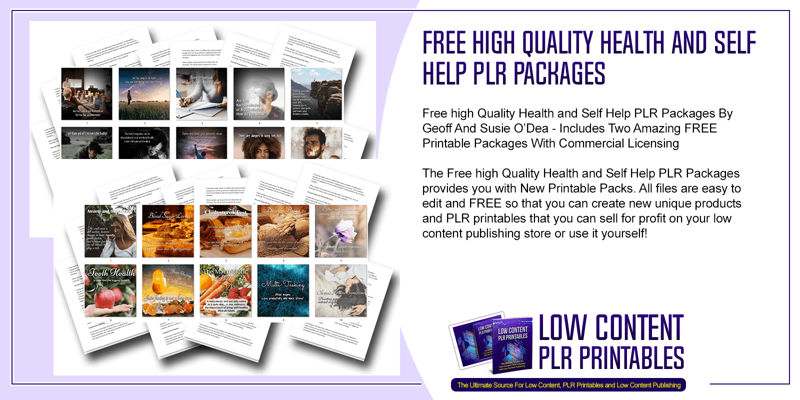 Free high Quality Health and Self Help PLR Packages