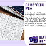 Fun In Space Full PLR Coloring Pages