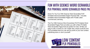 Fun With Science Word Scrambles PLR Printable Word Scrambled Pages Pack