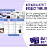 Growth Mindset PLR Printables and Product Templates Package