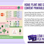 Home Plant and Succulent PLR Low Content Printable Products Bundle