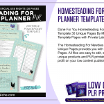 Homesteading For Newbies PLR Planner Template 30 Unique Pages