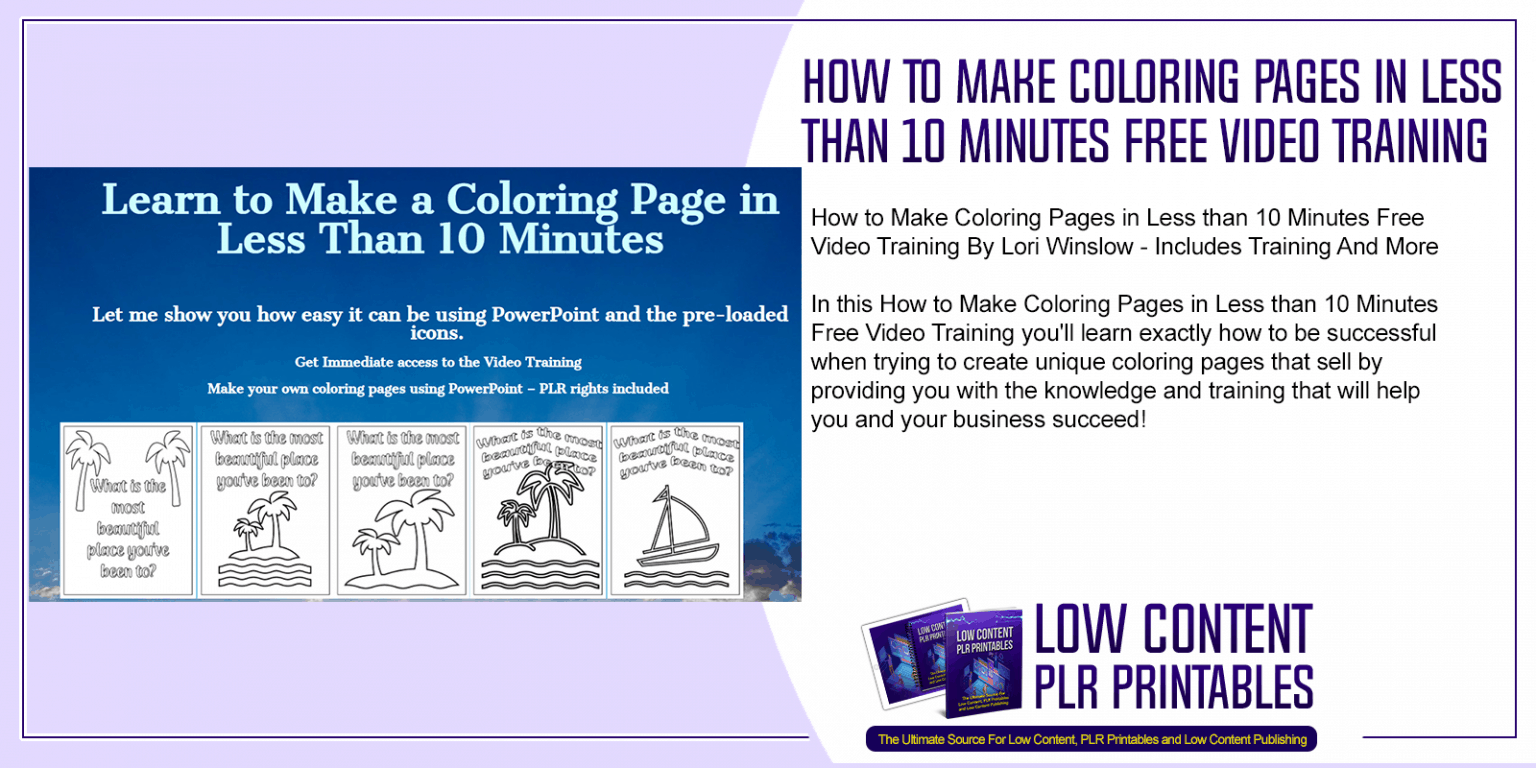Download How to Make Coloring Pages in Less than 10 Minutes Free Video Training