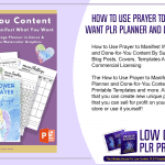 How to Use Prayer to Manifest What You Want PLR Planner and Done for You Content