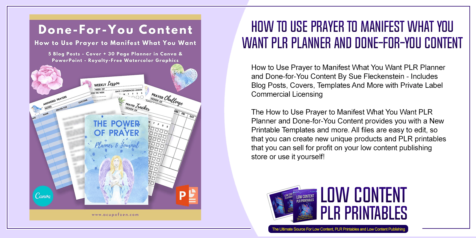 How to Use Prayer to Manifest What You Want PLR Planner and Done for You Content