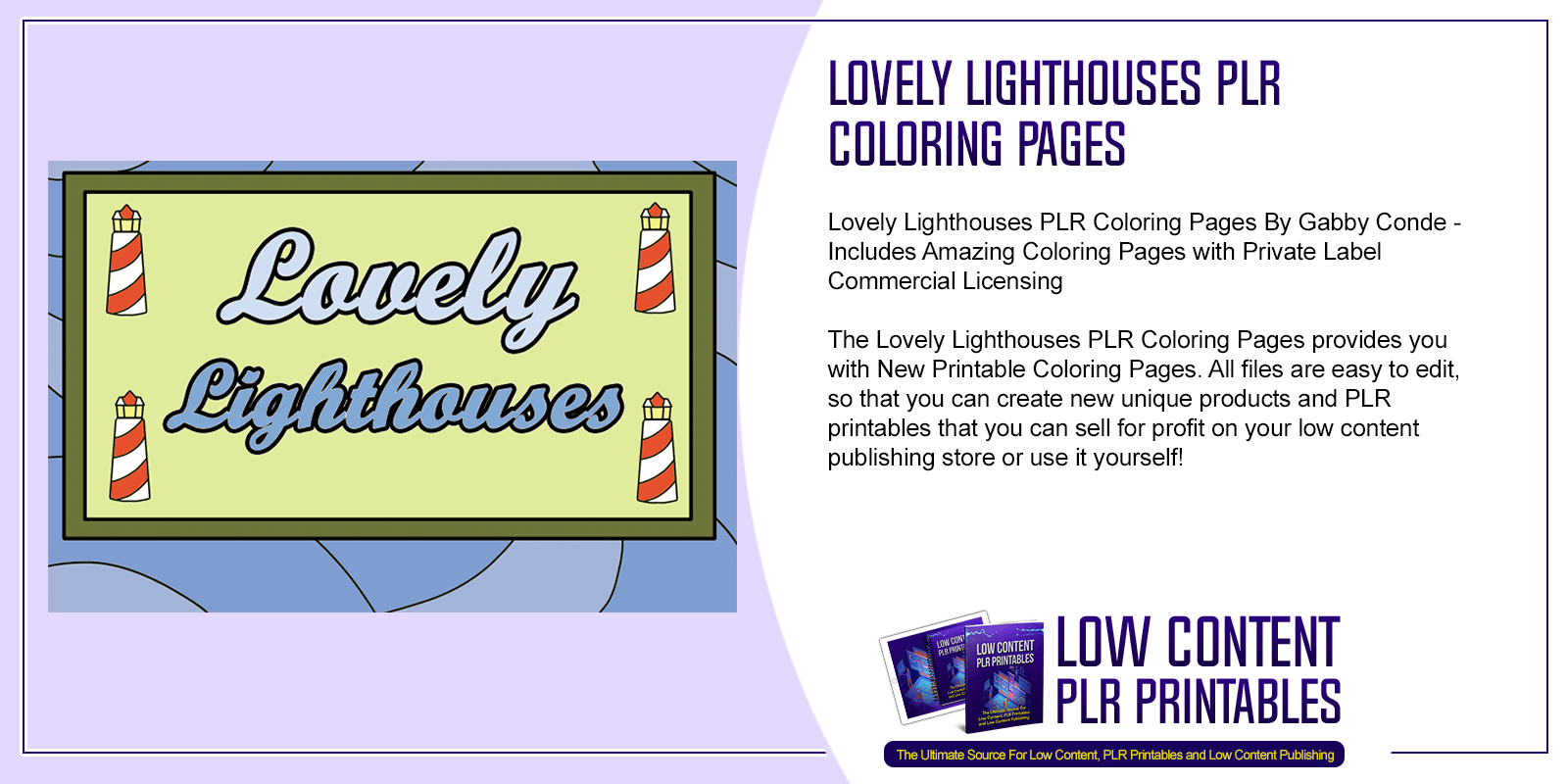 Lovely Lighthouses PLR Coloring Pages