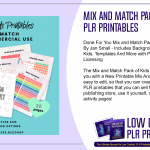 Mix and Match Pack of Kids PLR Printables