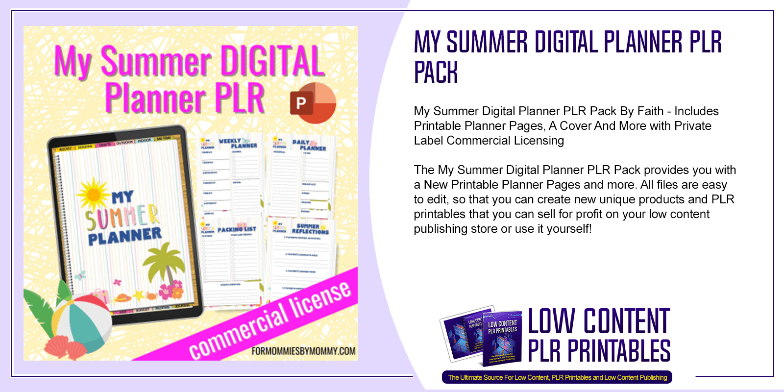 My Summer Digital Planner PLR Pack