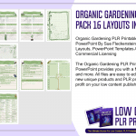 Organic Gardening PLR Printables Pack 16 Layouts in PowerPoint