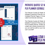 Patriotic Quotes 52 Week Undated Weekly PLR Planner Editable Powerpoint Files