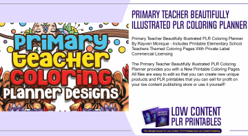 Primary Teacher Beautifully Illustrated PLR Coloring Planner