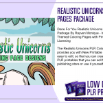 Realistic Unicorns PLR Coloring Pages Package