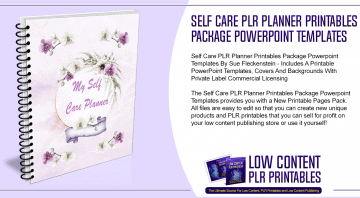 Self Care PLR Planner Printables Package Powerpoint Templates