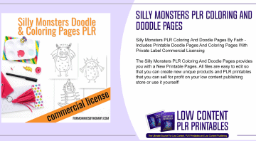 Silly Monsters PLR Coloring And Doodle Pages