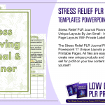 Stress Relief PLR Journal Planner Templates Powerpoint 17 Unique Layouts